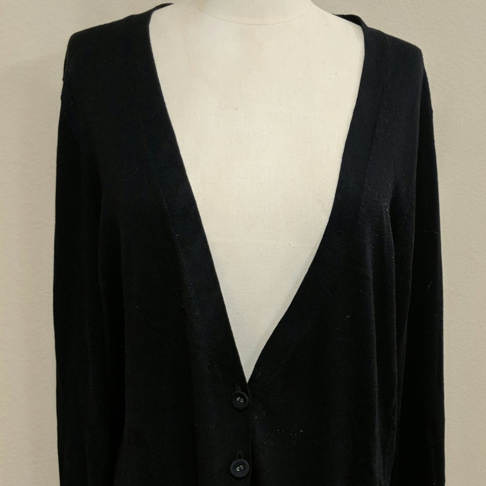 Black long deepV-neck cardigan  Marks & Spencer.